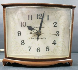 Vintage General Electric Clock Model 7280ka Wood Clock,  Lighted Mid Century Usa