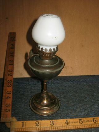 Unusual Rare Vintage Wall Table Light Paraffin Night Lamp Milk Glass Antique