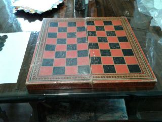 Life Of Hoyle Checker/backgammon Bookshelf Board Game Circa 1900
