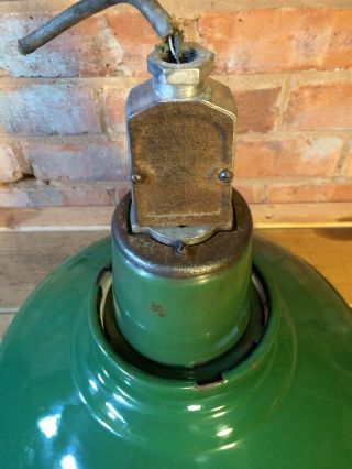 Vintage Enamel Industrial Light / Lamp Shade in Green - Ceiling Light 5