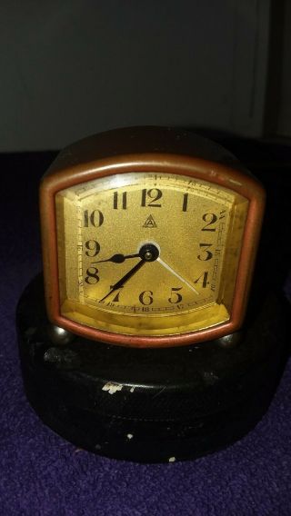 Antique Miniature Copper/brass Wind Up Alarm Clock