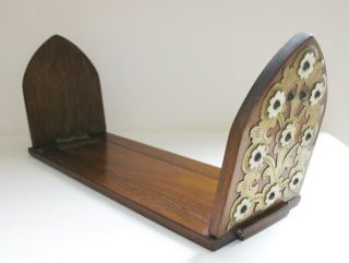 Antique Victorian walnut folding book slide brass & bone detailing,  secured shut 3