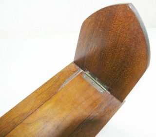 Antique Victorian walnut folding book slide brass & bone detailing,  secured shut 5