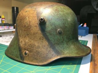 Complete German M1917 Helmet with Camo 9
