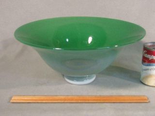 Large Steuben 12 " Jade & Alabaster Art Glass Centerpiece / Console Bowl