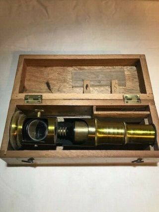 Vintage Antique Retro Brass Field Microscope