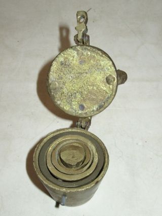 Vintage 5 - Piece Brass Apothecary Graduated Nesting Weight Set for Balance Scales 6