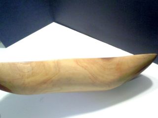 VINTAGE FLAWLESS LARGE WOOD SALAD - BREAD CARVED PRIMITIVE BOWL.  UNIQUE 24 