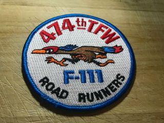 1970s/1980s? Us Air Force Patch - 474th Tfw F - 111 Road Runners - Usaf