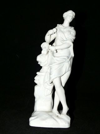 Antique 19th C Continental Pearlware Figurine Sculptress Sculptor Classical