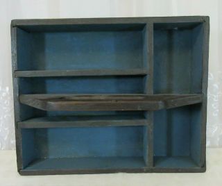 Rustic Primitive Antique Vtg Wood Tool Box Hand Made Tote Farm Paint Carrier 8
