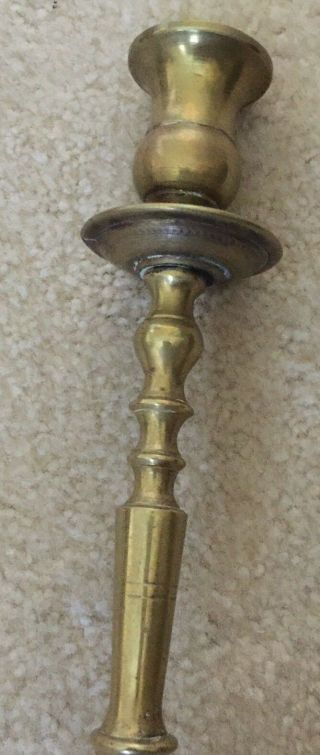 Antique or vintage brass candle holder candlestick.  19 