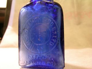 Mccormick & Co.  Balto,  Triangular Cobalt Blue Glass Poison Bottle