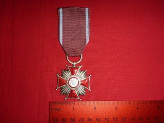 Poland Polish Cross Of Merit Order 2nd Class Prl Medal Ribbon Pin Award Military