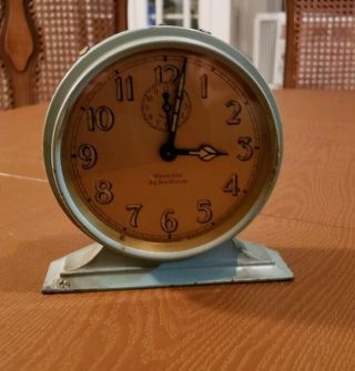 Westclox Big Ben Deluxe Blue Crackle Alarm Clock (1920 