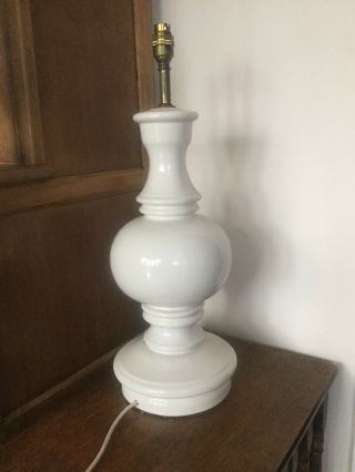 Vintage 1970s Large White Table Lamp