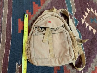 Small Army Style Tan Canvas Backpack Child Adult Vintage Rustic Look Fashion CL 4