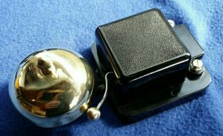 Vintage Gpo Gec Electric Bakelite Nickel Brass Telephone Door Alarm Butler Bell