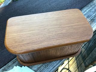 Vtg Kalmar Designs Teak Wood Thailand Roll Top Door Desk Storage Box Floppy Disk 3