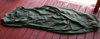 Us Military Vietnam Era M - 1945 Sleeping Bag Bivy Cover Case Od Green Cotton Vgc