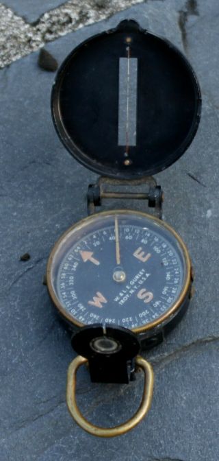 Vintage Gurley Lensatic Wwii Military Engineer Field Compass Intact /working