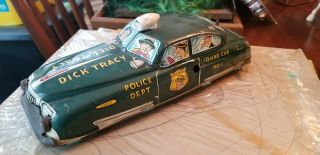 1950s MARX DICK TRACY TIN WIND - UP BATTERY OP POLICE DEPT.  SQUAD CAR NO.  1 3