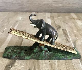 Antique Cast Iron Elephant Paper Clip Document Holder Wall Desk