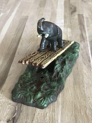 Antique Cast Iron Elephant Paper Clip Document Holder Wall Desk 3