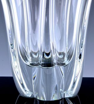 & IMPRESSIVE LARGE HEAVY DAUM FRANCE CRYSTAL ART GLASS FLOWER VASE 6