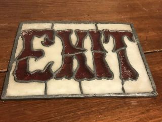 Antique Stain Glass Exit Sign