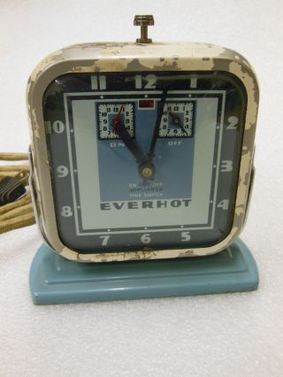 Vtg Everhot Clock Appliance Timer 760 By Swartzbaugh Mfg.  Toledo Ohio -