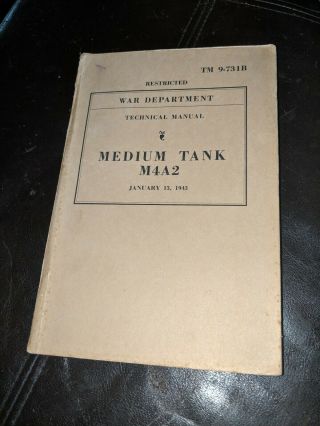 Assorted WW2 World War 2 Tank Manuals Vintage.  M5 M4A4 M4A2 M4 M4A1 and more 6