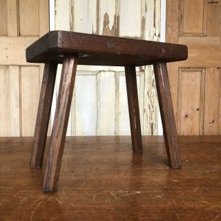 Vintage Small Wooden Stool Plant Stand