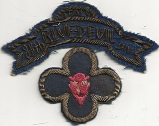 Ex/rare Orig Wwii " 88th Inf Div,  Blue Devil With Tab Italy " Patch - Emb Bullion
