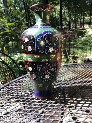 Antique Large 11” Japanese Cloisonné Vase