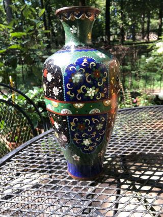 Antique Large 11” Japanese Cloisonné Vase 3