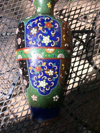 Antique Large 11” Japanese Cloisonné Vase 6