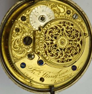 UNIQUE Qing Dynasty Chinese Verge Fusee pair case silver pocket watch c1804 10