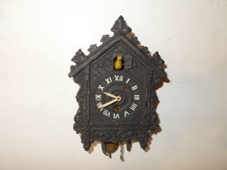 Lux " Black Lacy Edge " Miniature Pendulette Clock Circa 1940