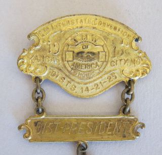 United Mine Workers of America UMWA convention medal for 1910 2