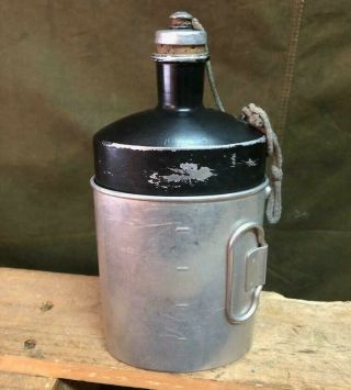 1978 Swiss Army Military Black M32 Water Bottle Canteen And Cup