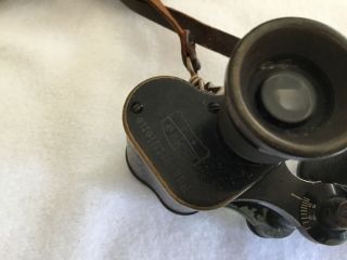 Antique Carl Zeiss Fussartillerie DF 8X Binoculars Case w/ Compass 3