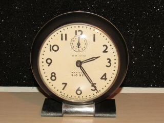 Vintage 1938 Westclox Big Ben Wind Up Alarm Clock Art Deco Loud Alarm