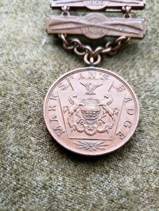 US Army Spanish American War Pennsylvania National Guard Marksman Medal 6