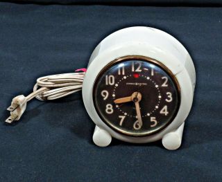 Vintage 4.  5” General Electric Ge Bakelite Art Deco Alarm Clock Model 7h160