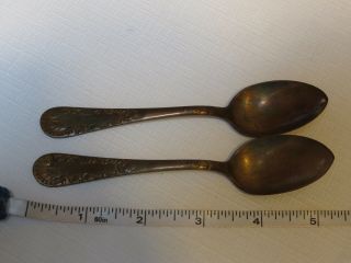 Nevada Gold metal 2 spoons spoon collectible vintage antique 5 1/4 in scrolling 2