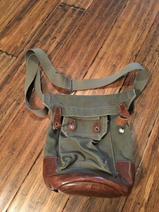 Antique Swiss Army Gas Mask Bag Fka
