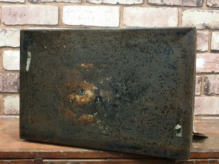 VINTAGE BLACK METAL DEED BOX 6