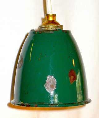 Vintage Industrial Pendant Light Fitting Enamel Shade