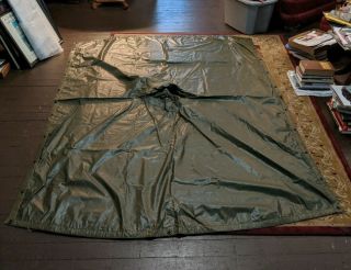 Us Army Rubberized Og - 107 Green Poncho Dated 09 September 1982 65 X 80 Inches